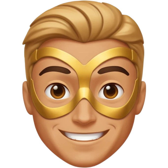Male superhero face happy emoji