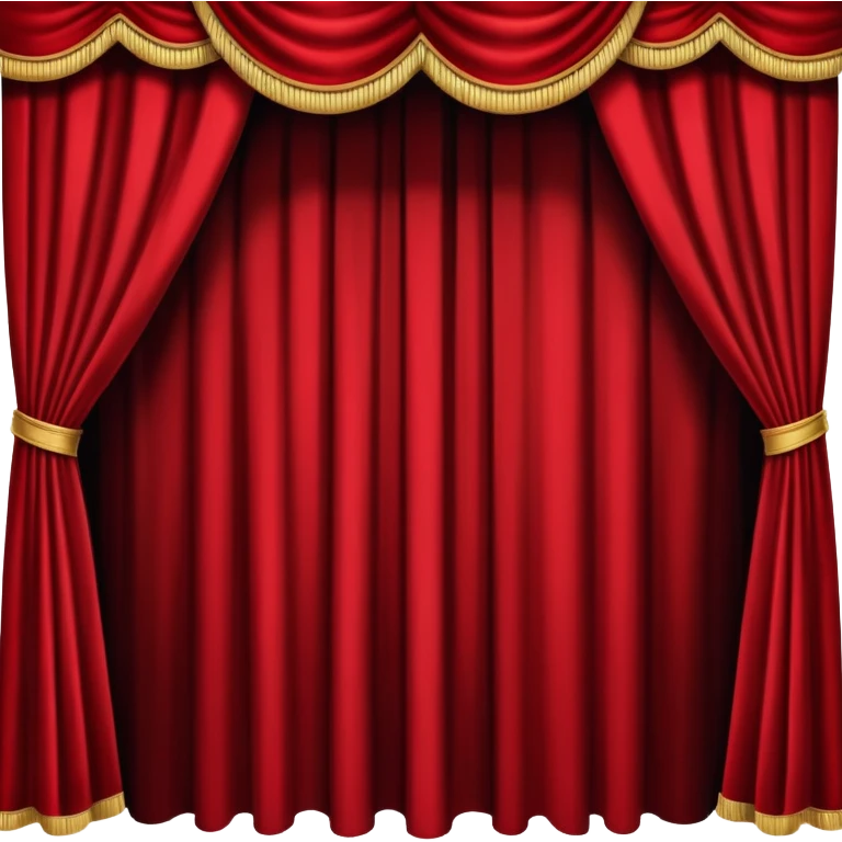Theater curtains opening with spotlight emoji