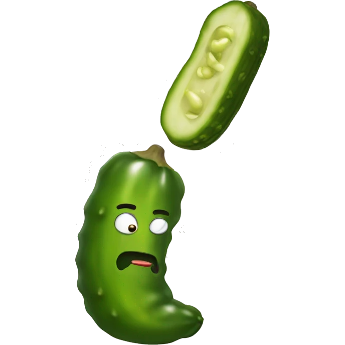 Pickle eating a pickle emoji
