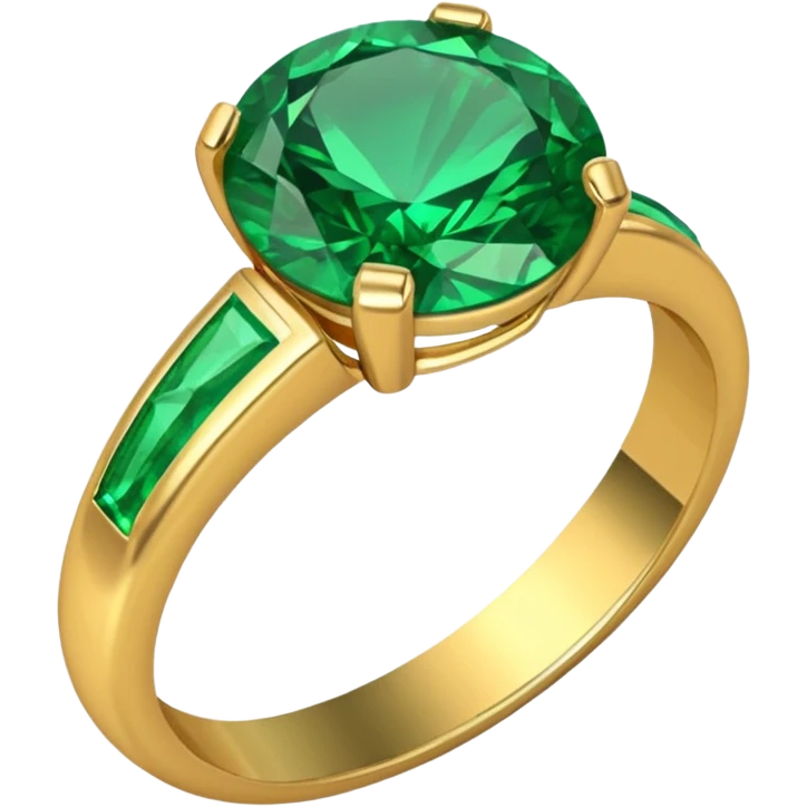 wedding ring with a emerald green stone emoji
