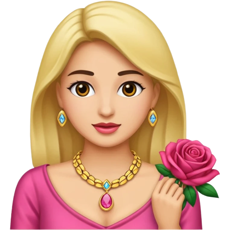 Rosa mujer comprando collares de lujo emoji