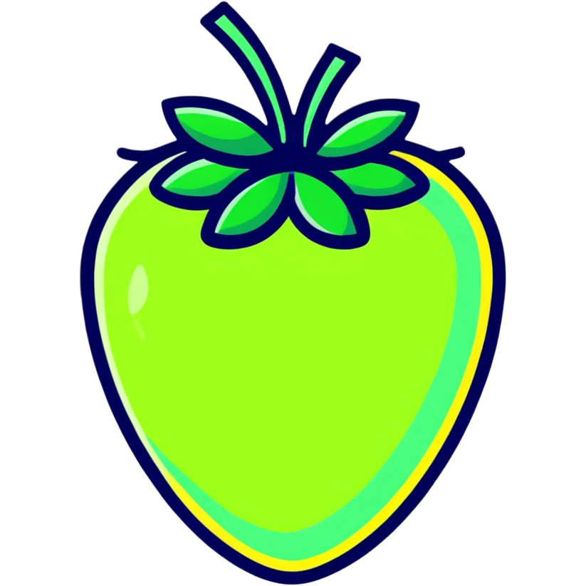 neon acid strawberry emoji
