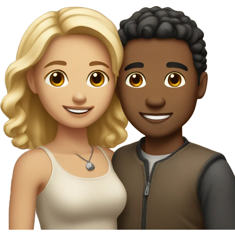 Light skin couple smiling together romantically  emoji