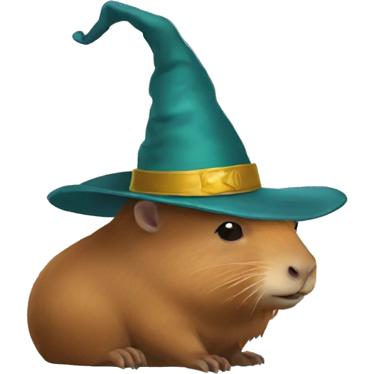 Capybara in a wizard's hat emoji