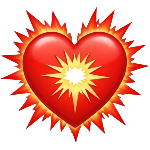 Heart punched through, light exploding outward (cartoon-safe) emoji