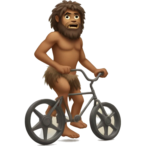 caveman with two wheels in his hand emoji