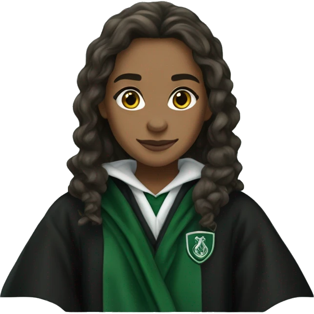 Hermione granger in slytherin robes emoji