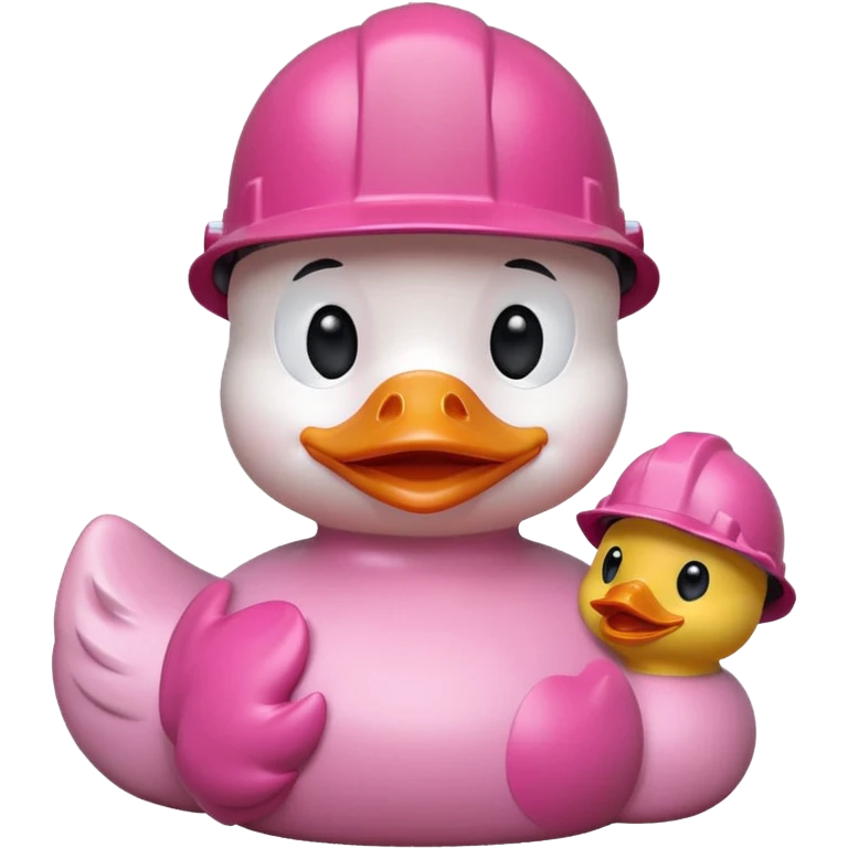 Pink rubber duck with pink hard hat and CTS on the front emoji