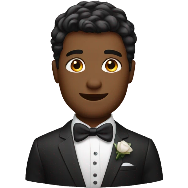 Groom wearing dark red suit emoji