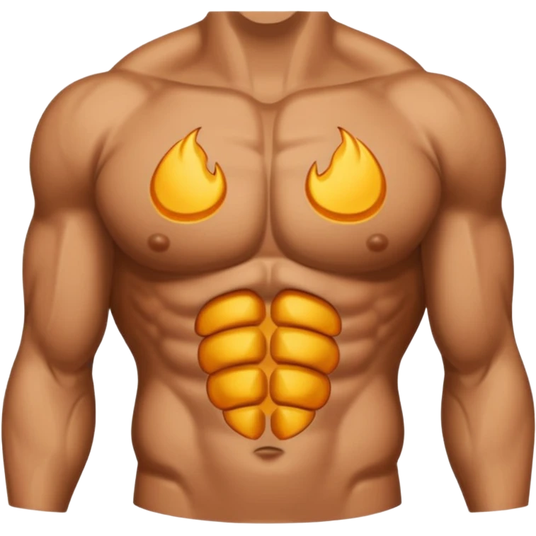 Create a buffed and defined chest view. Make chest closer in emoji emoji