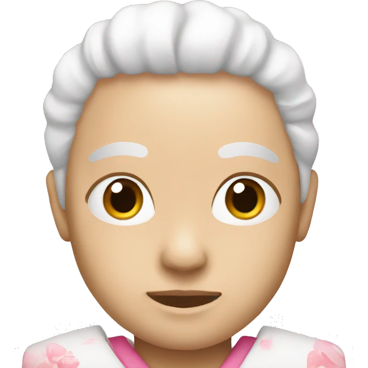 Pink and white japanese  emoji