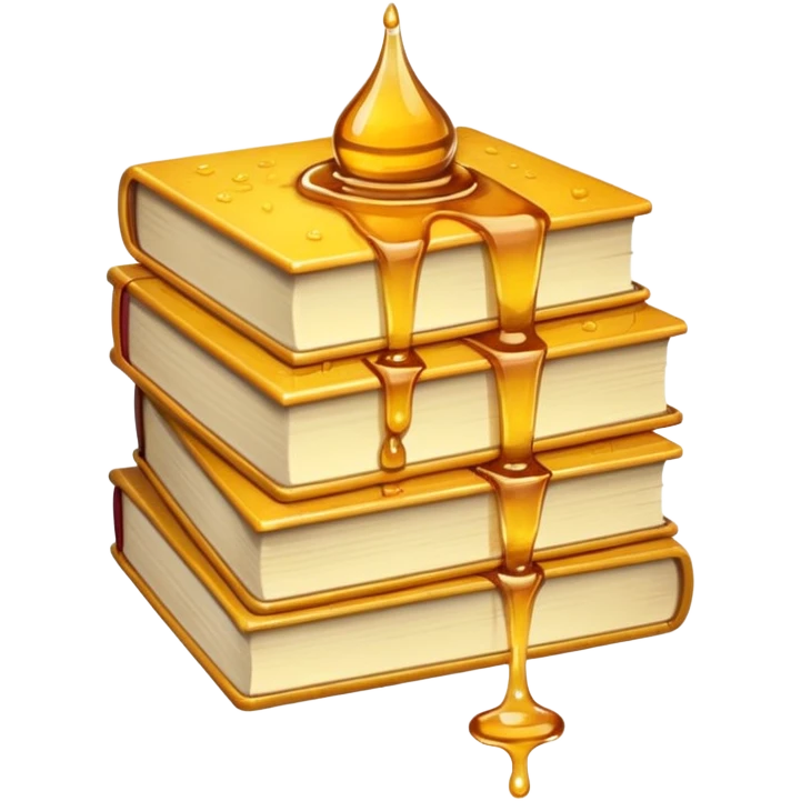 Stack of books made out of honey  emoji