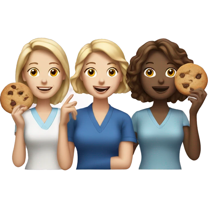 Three White Woman with Cookies emoji