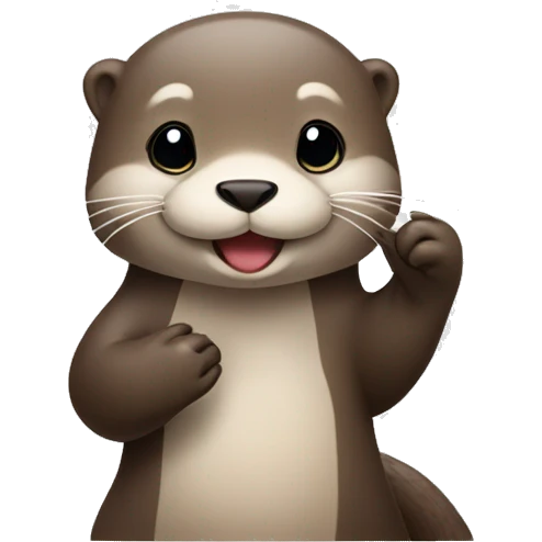  Cute otter making peace sign emoji