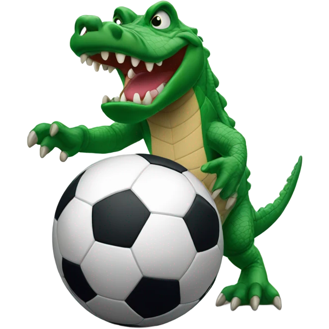Gator kicking a soccer ball emoji