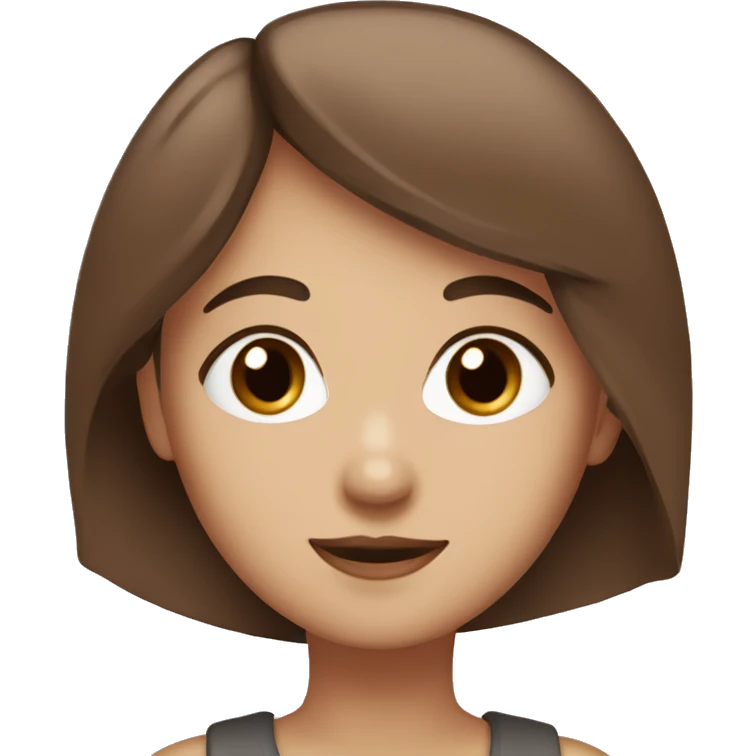 A girl with brown eyes and brown hair ￼￼ emoji