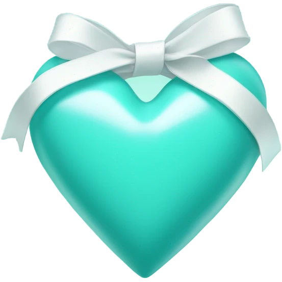 Tiffany Blue heart with white ribbon emoji