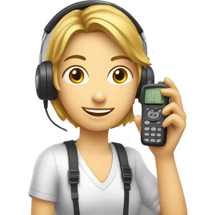radioamateur avec talkie a la main emoji