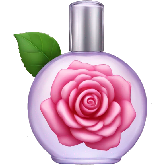 glass perfume bottle with a rose emoji