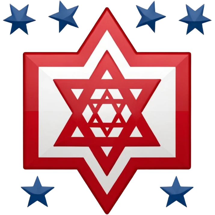 United States flag with a swastika symbol and star of david symbol on the flag emoji