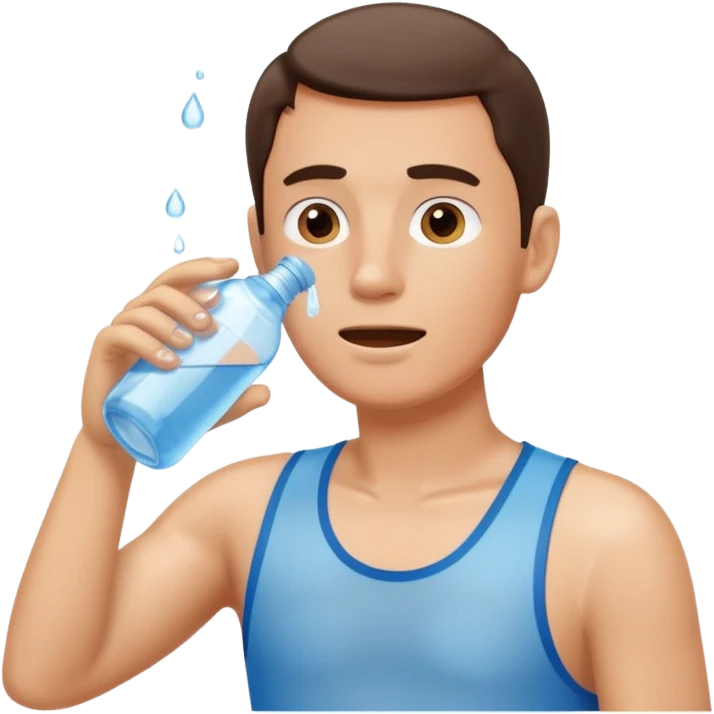 man drinking water from a bottle emoji