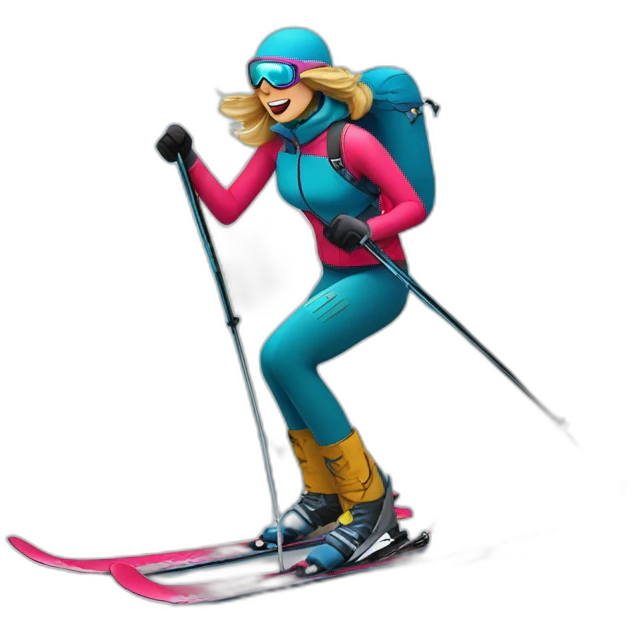 super wooman back country skiing emoji