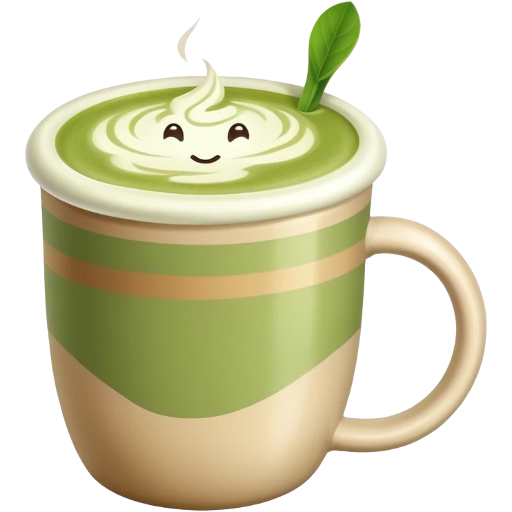 Matcha latte in beige colored mug emoji