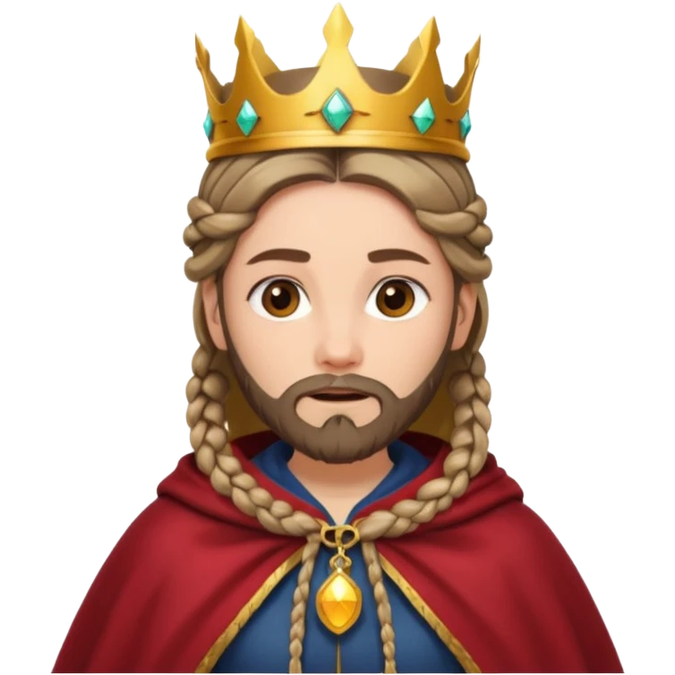 woman with braided hair , beard and cloak emoji