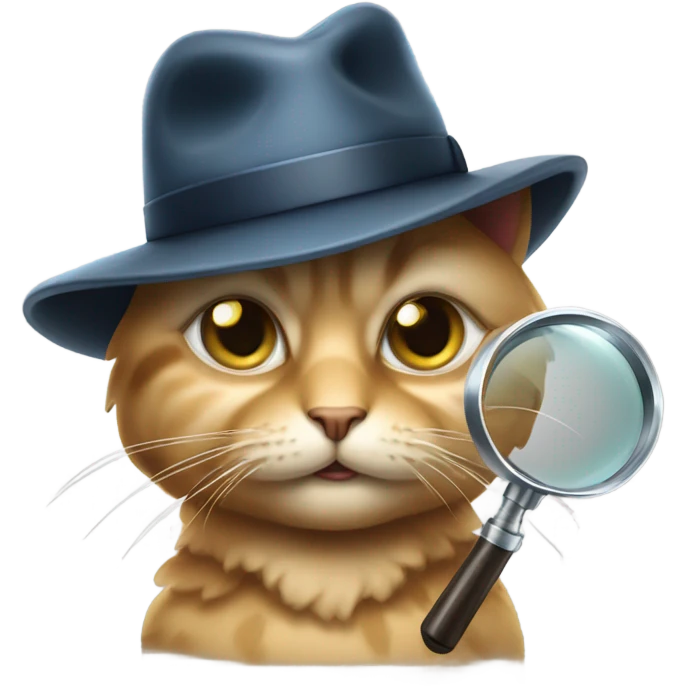old cat detective emoji