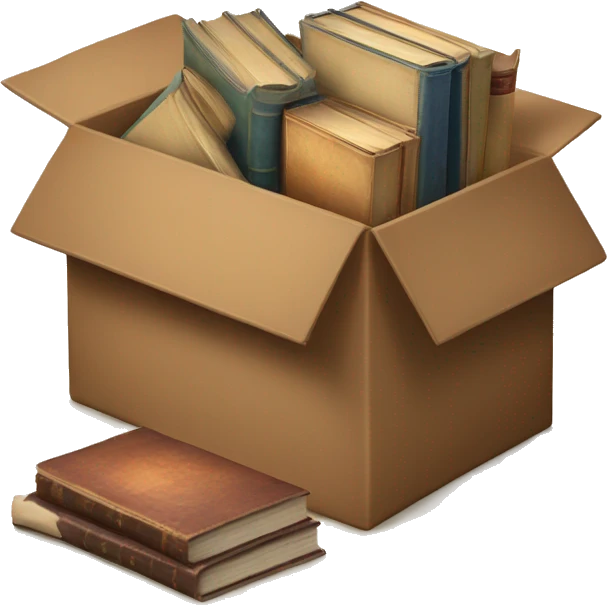 open box with old books inside  emoji