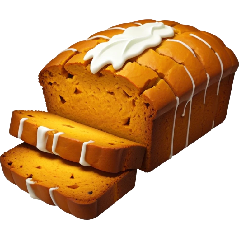 Pumpkin bread with white icing  emoji