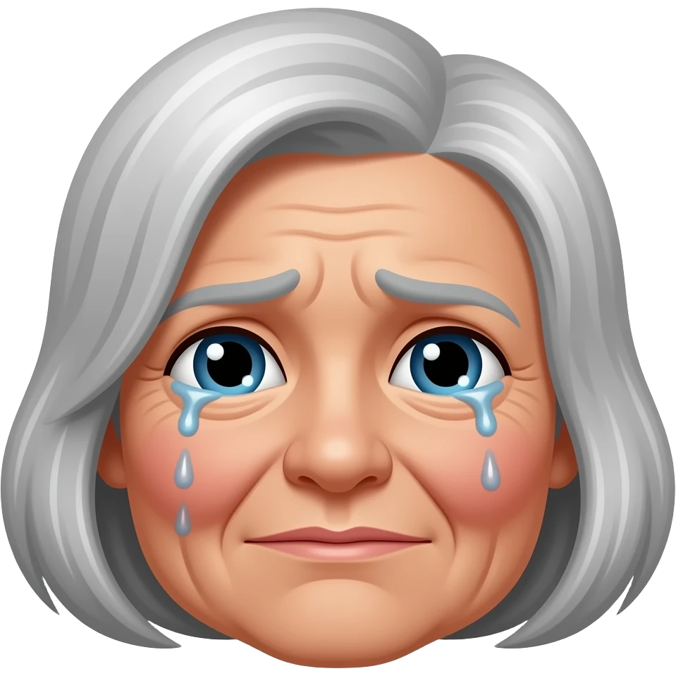 old woman face Bruises crying emoji