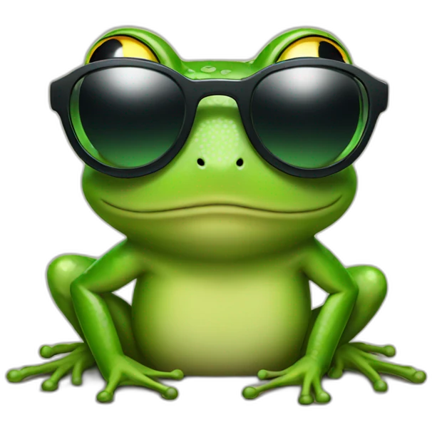 Frog with sunglasses emoji