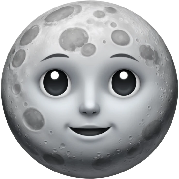 Real moon does not have eyes or mouse emoji