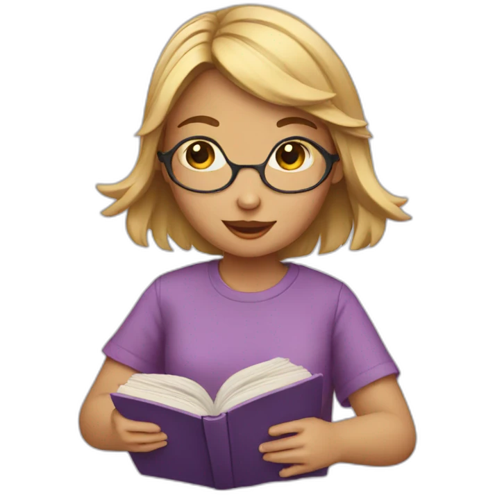 girl with book emoji
