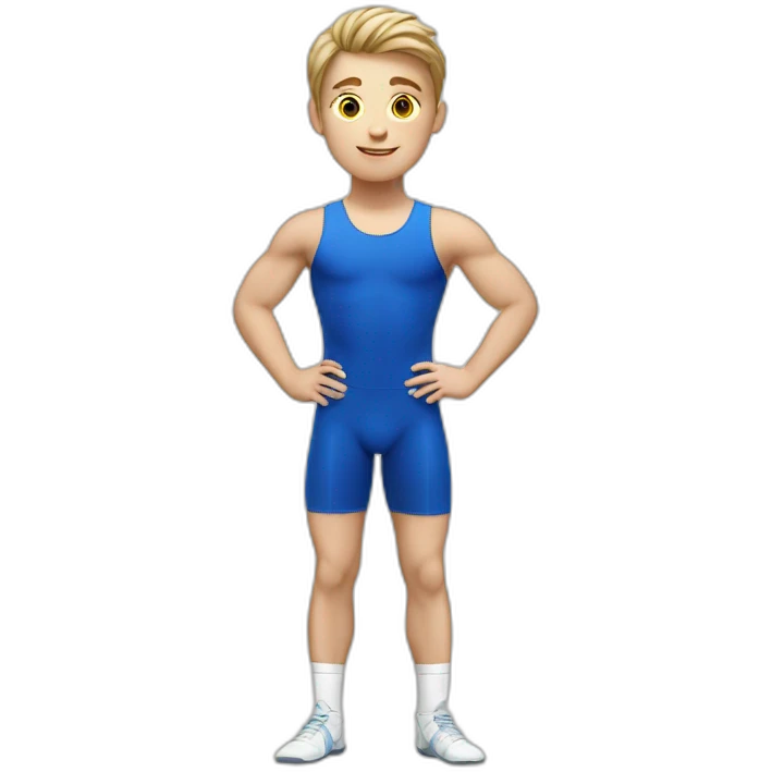 sporty european boy in gymnast uniform emoji