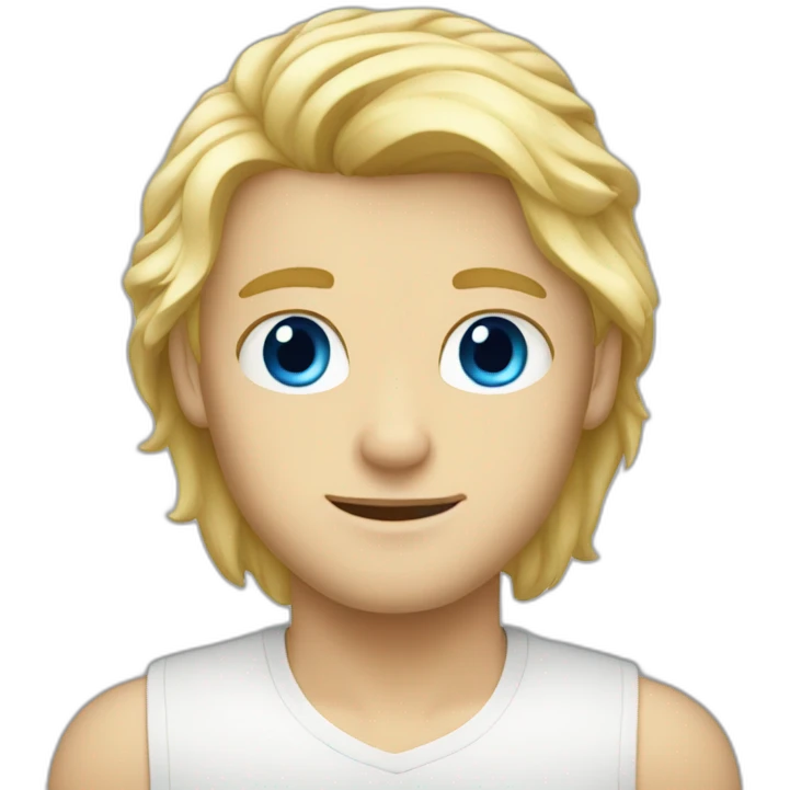 blonde hair and blue eyed guy emoji