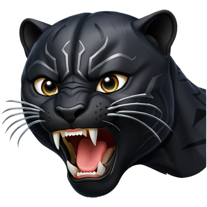 black panther roaring emoji