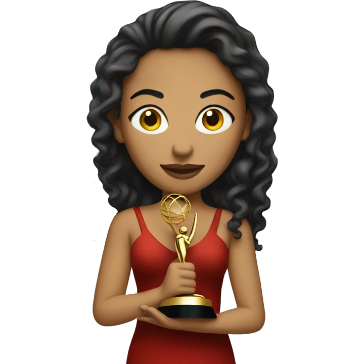 light skin women holding emmy award emoji