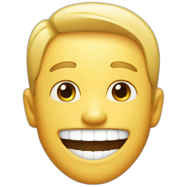 man smiling with only top teeth emoji