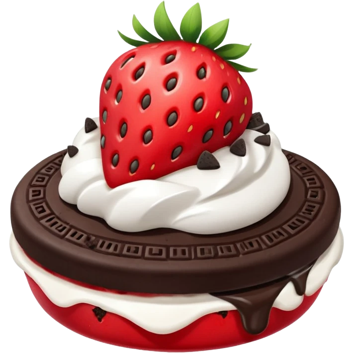 Frutilla con crema  y oreo  emoji