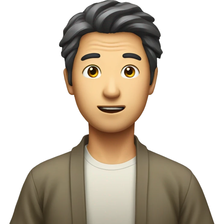 Japan man have a surprised  emoji