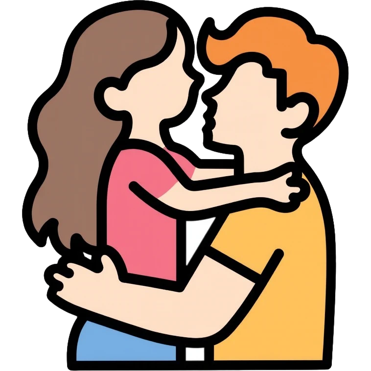 two people hugging each other emoji