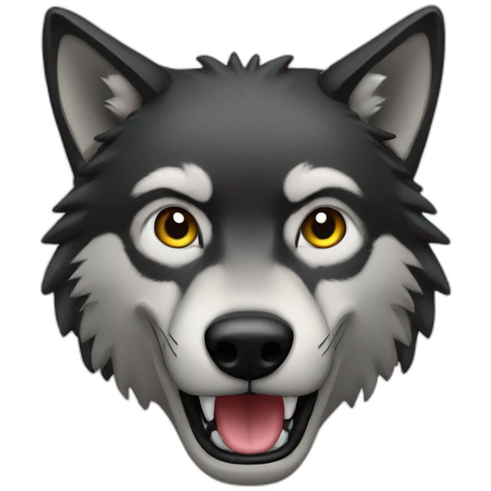 Wolf black emoji