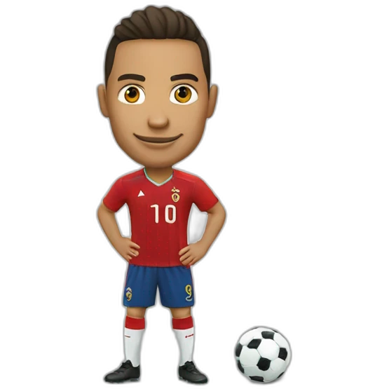 L'ombre de Ronaldo avec un ballon de foot emoji