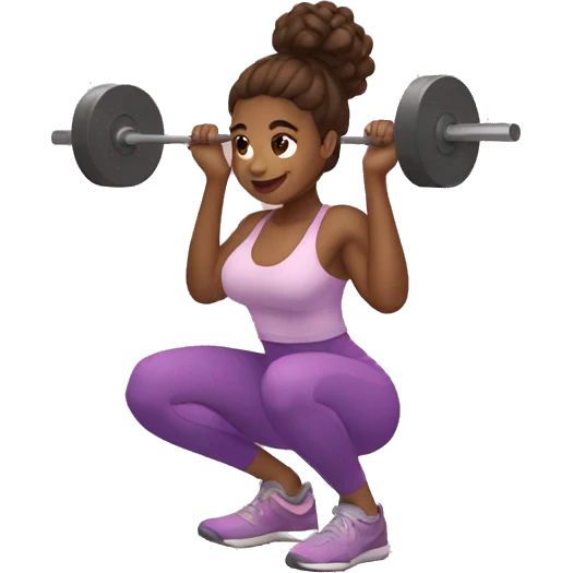 Girls doing squat at gym emoji