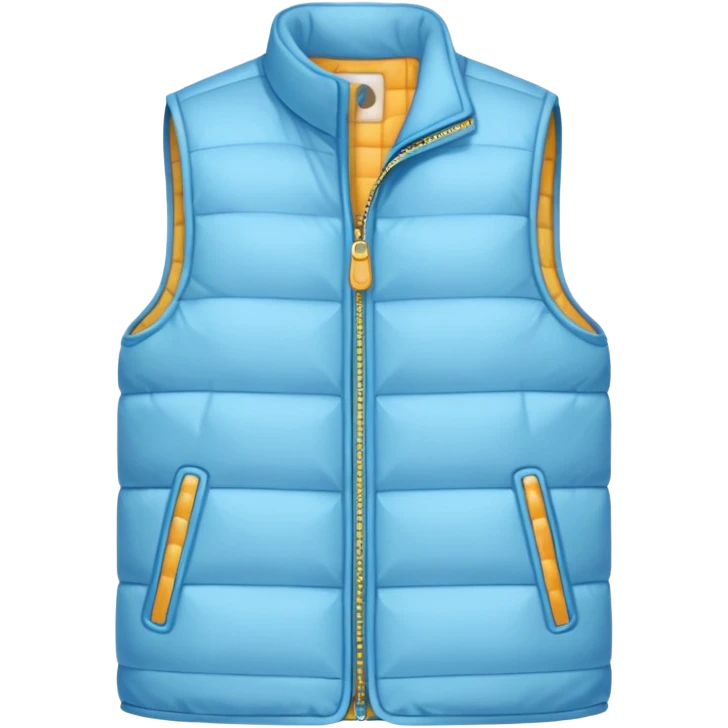 одежда теплый жилет пуховый голубого цвета в стиле айфон emoji