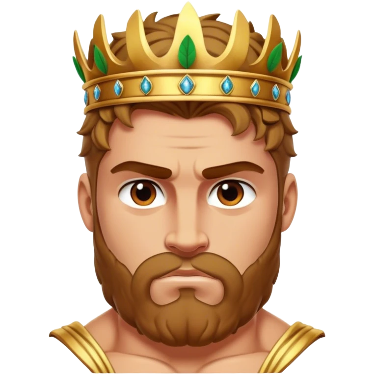 Cinematic Realistic Hercules Portrait, depicted with lifelike, sun-kissed skin and a robust, muscular physique that radiates both power and gentle nobility. His intense, kind eyes and regal expression are complemented by classical Greek attire and a laurel crown, rendered under dynamic lighting that highlights every chiseled detail. emoji