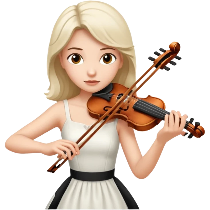 woman playing violin with white dress emoji