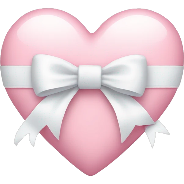 Pastel pink heart with white bow emoji
